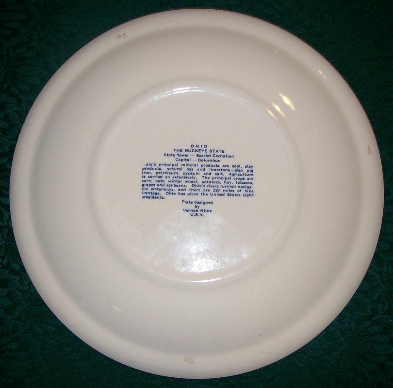Vernon Ohio Souvenir Plate