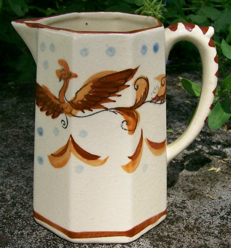 Phoenix Bird Pitcher: Japanese Hand-Painted