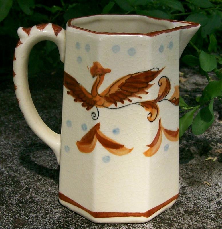 Phoenix Bird Pitcher: Japanese Hand-Painted