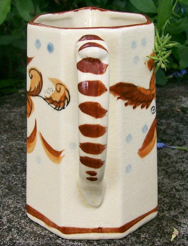 Phoenix Bird Pitcher: Japanese Hand-Painted