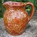 Uhl Pottery Stoneware Grape Pitcher #184 Brown Glaze 4.5