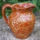 Uhl Pottery Stoneware Grape Pitcher #184 Brown Glaze 4.5