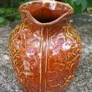 Uhl Pottery Stoneware Grape Pitcher #184 Brown Glaze 4.5