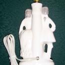 Colonial Couple Figural Ceramic Lamp 1950s-60s Japan 9.75