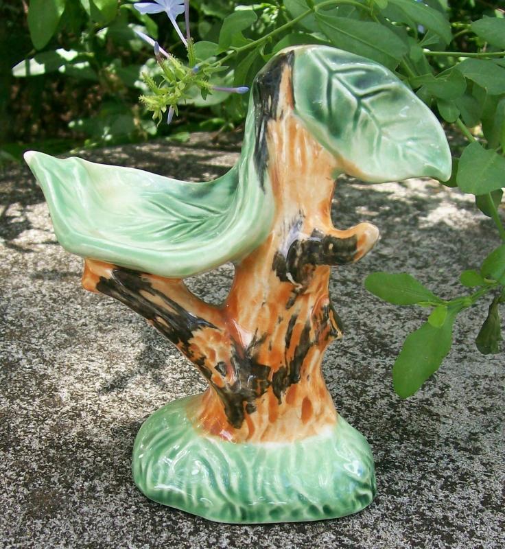 Novelty Ceramic Salt & Pepper Shaker Holder Only: Tropical Tree Orimco Japan