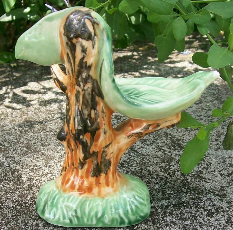 Novelty Ceramic Salt & Pepper Shaker Holder Only: Tropical Tree Orimco Japan