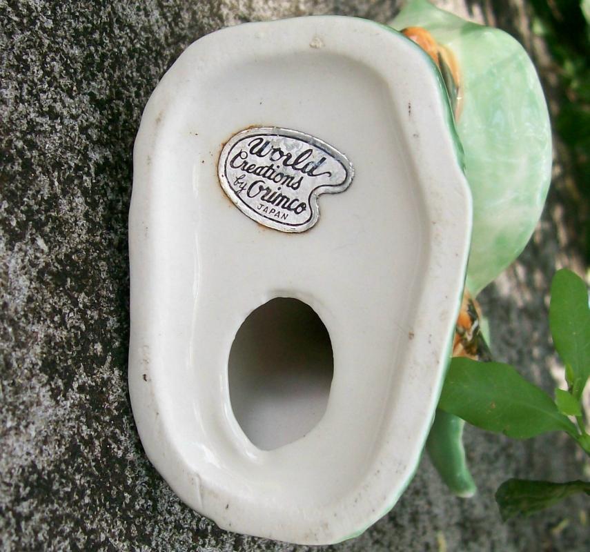 Novelty Ceramic Salt & Pepper Shaker Holder Only: Tropical Tree Orimco Japan