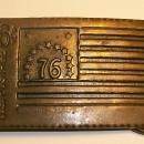 Brass-Plated Postage Stamp Belt Buckle 6c Bennington Flag
