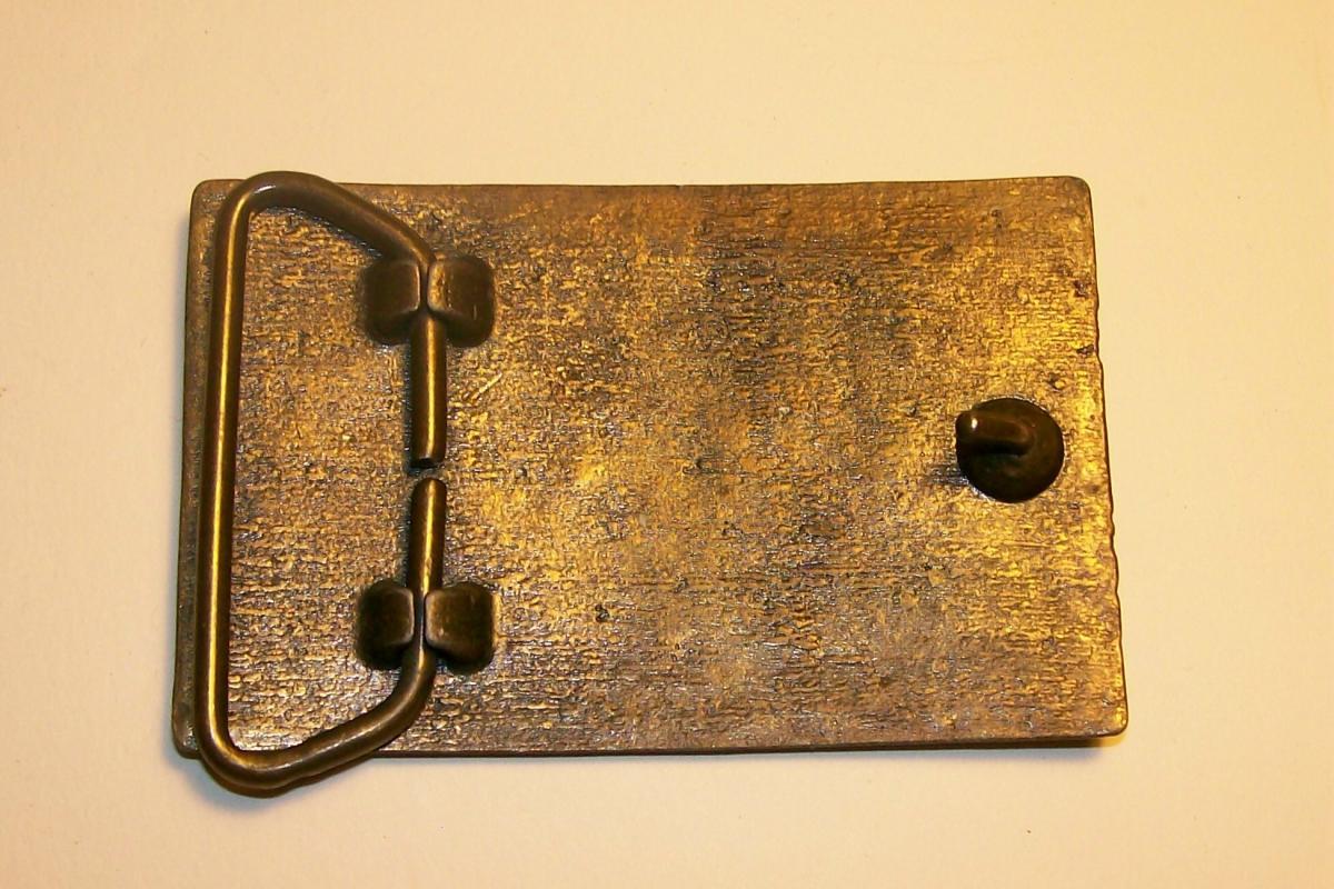 Brass-Plated Postage Stamp Belt Buckle 6c Bennington Flag