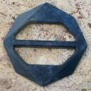 Bakelite/Catalin Belt Buckle: Mottled Blue Octagon