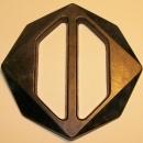Bakelite/Catalin Belt Buckle: Mottled Blue Octagon