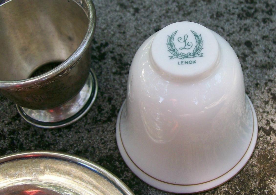 Dominick & Haff Sterling Silver Demitasse Cup & Saucer Set of 6 #792 Lenox China Liners