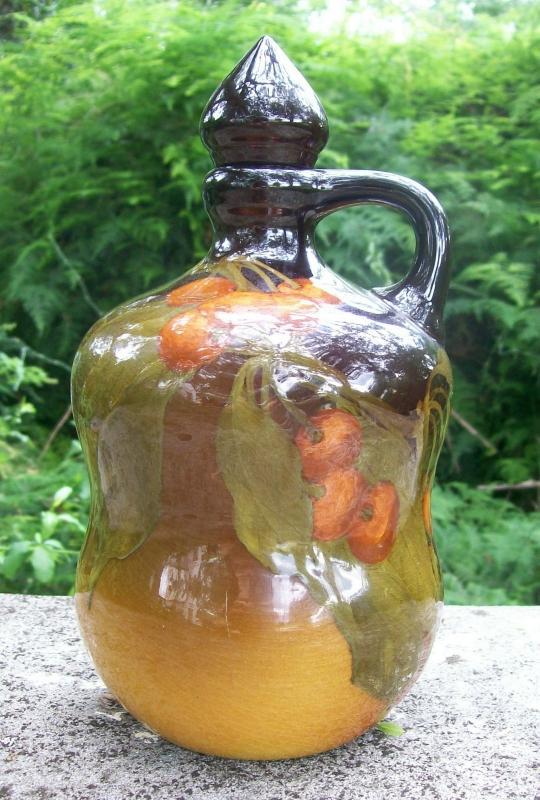 Rookwood Standard Glaze Decanter with Cherries: E. T. Hurley