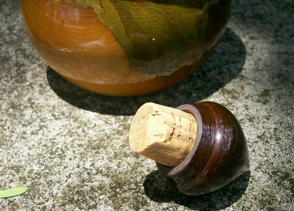 Rookwood Standard Glaze Decanter with Cherries: E. T. Hurley