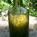 Wine Bottle: Circa 1800 Spin Mold Glass Olive Green