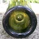 Wine Bottle: Circa 1800 Spin Mold Glass Olive Green