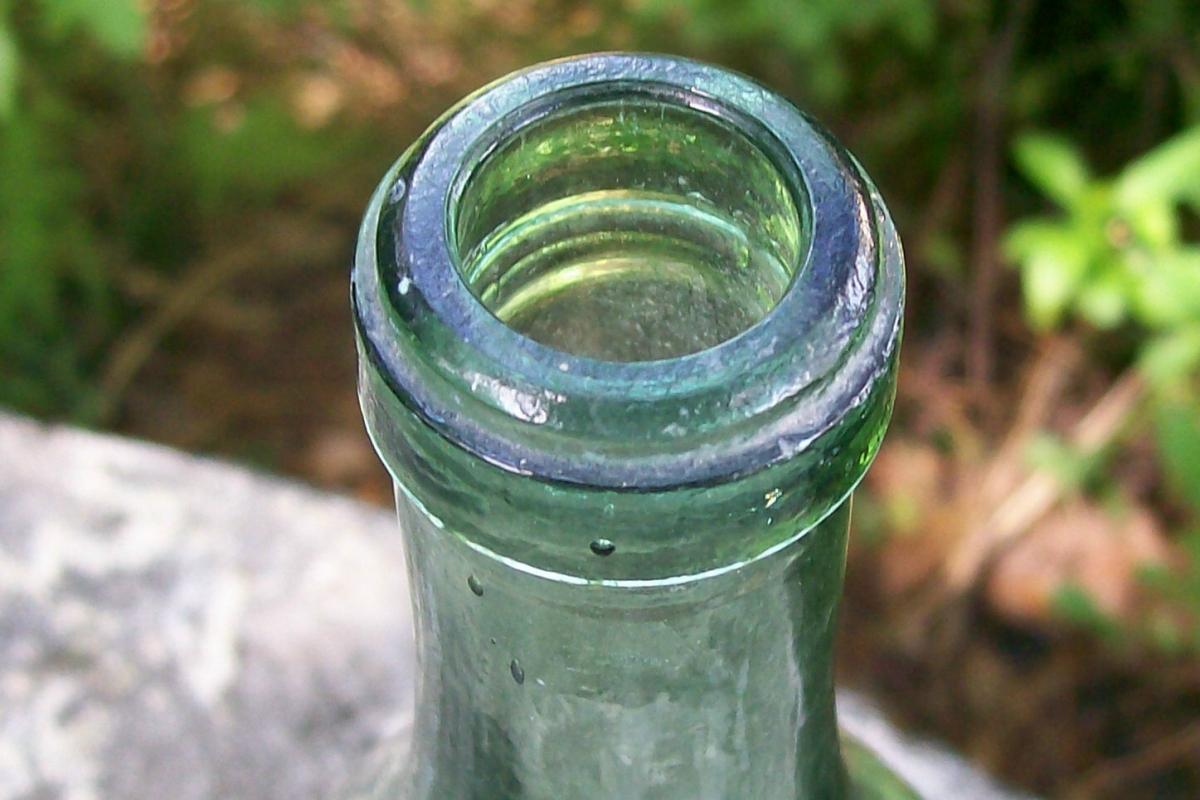 Wine Bottle: Mid-1800's BIMAL Green Glass