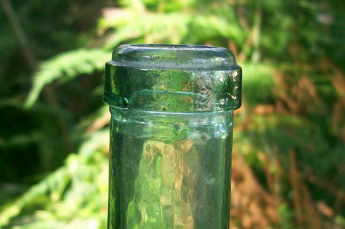 Wine Bottle: Mid-1800's BIMAL Green Glass