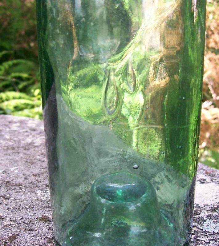 Wine Bottle: Mid-1800's BIMAL Green Glass