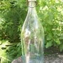 Picnic Beer/Soda Glass Bottle: Porcelain Stopper Late 1800's Aqua