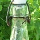 Picnic Beer/Soda Glass Bottle: Porcelain Stopper Late 1800's Aqua