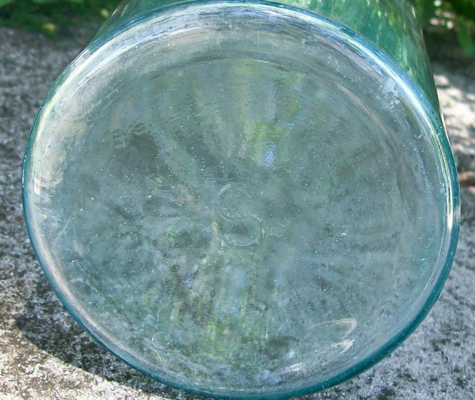Picnic Beer/Soda Glass Bottle: Porcelain Stopper Late 1800's Aqua