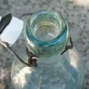 Picnic Beer/Soda Glass Bottle: Porcelain Stopper Late 1800's Aqua