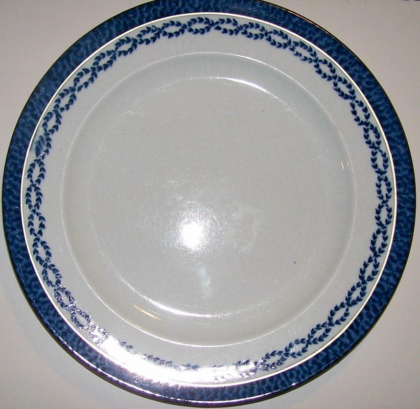 Booth's Silicon China Ceramic Plate Flow Blue Chain Link Border #805_?