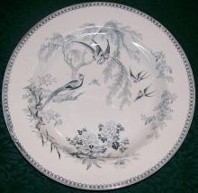 Elsmore Parisian Granite Ceramic Bowl Chinese Pheasants Ca. 1880 8.75