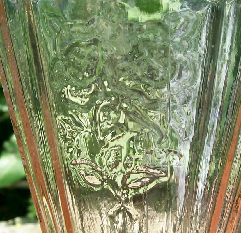 Hocking Mayfair/Open Rose Footed Iced Tea Glass Tumbler Pink 15 Oz.