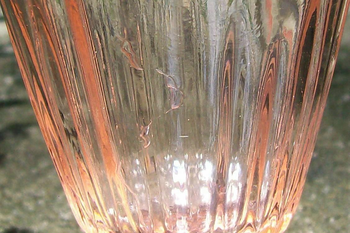 Hocking Mayfair/Open Rose Footed Iced Tea Glass Tumbler Pink 15 Oz.