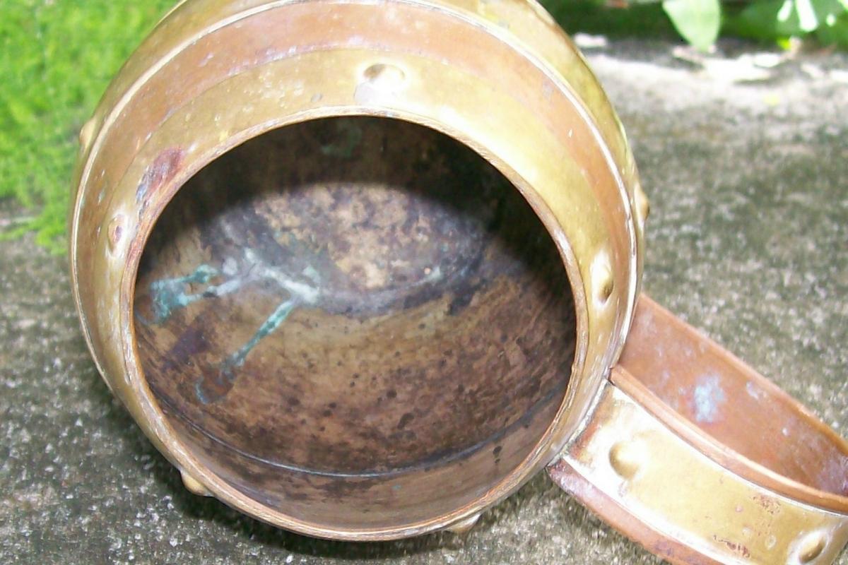 Arts & Crafts Copper Mug with Brass Bands