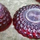 A. Hocking Glass Ruby Red Bubble Cup & Saucer 1940's-60's