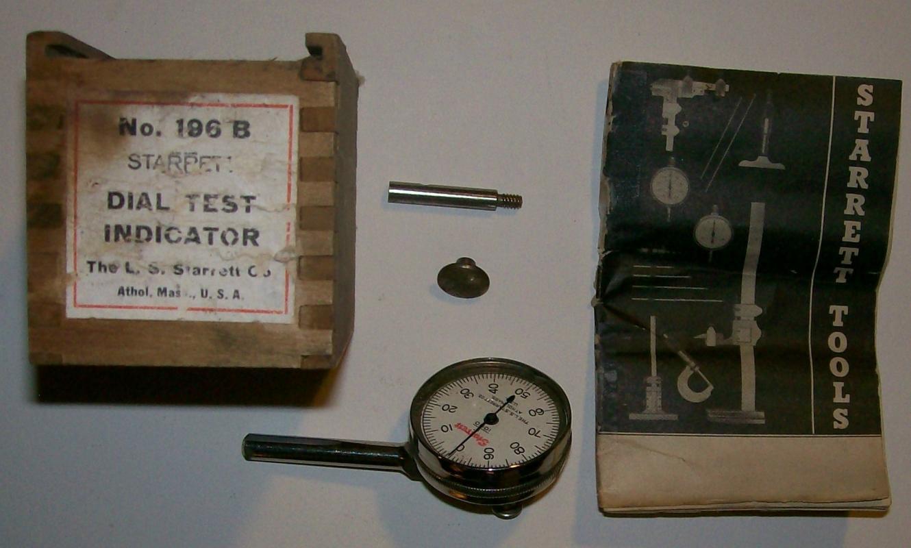 Starrett Dial Test Indicator Tool #196B with Box & Catalog