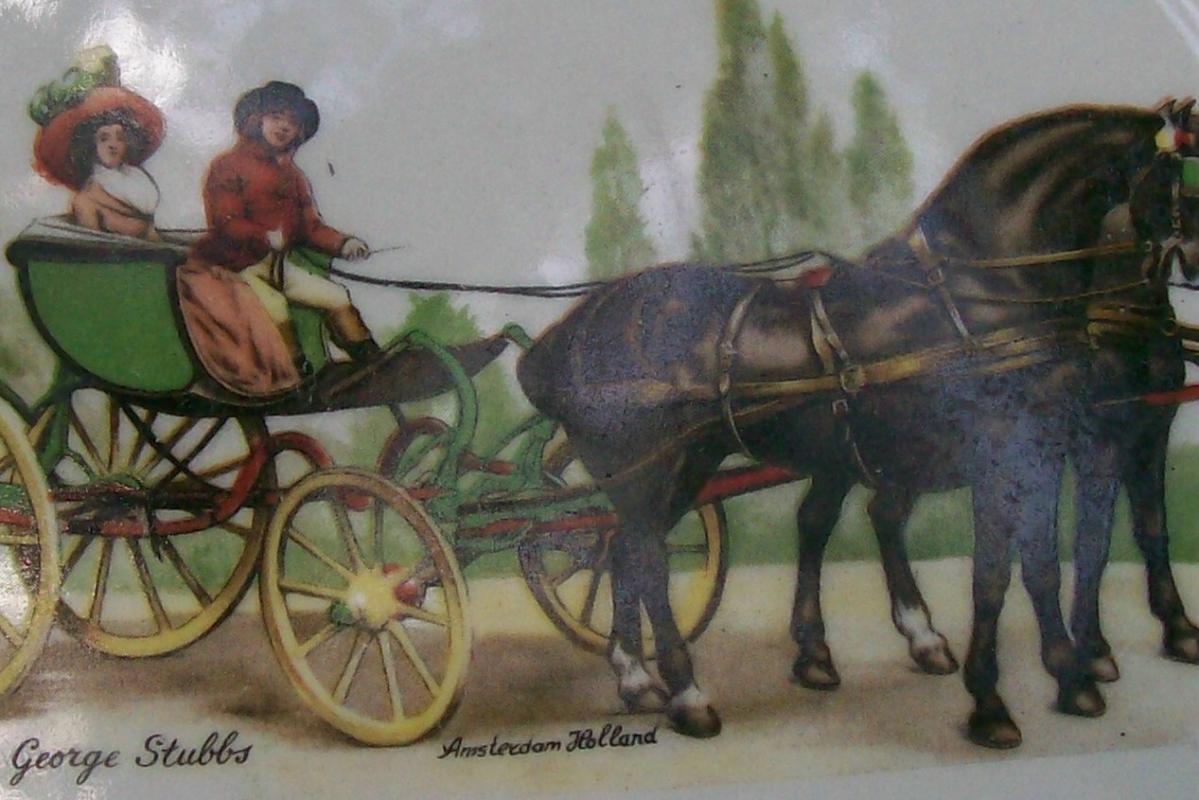 George Stubbs Horse & Carriage Ceramic Plate Amsterdam Souvenir 7.75