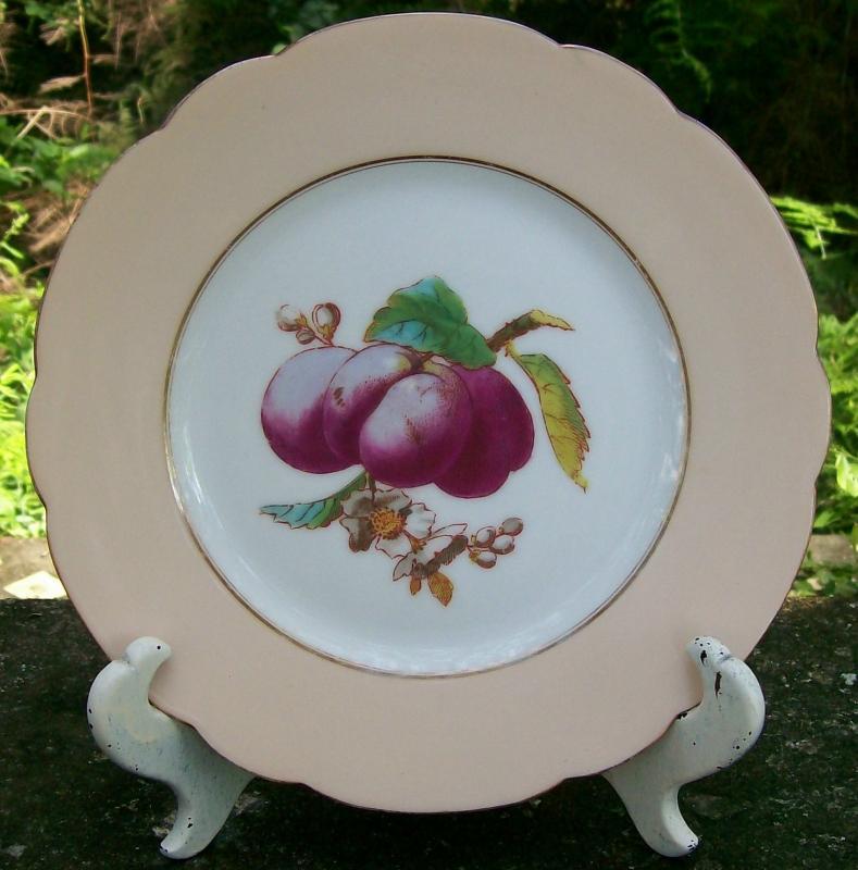 Haviland Limoges Porcelain Fruit Plate Ca. 1880 Plums 8.5