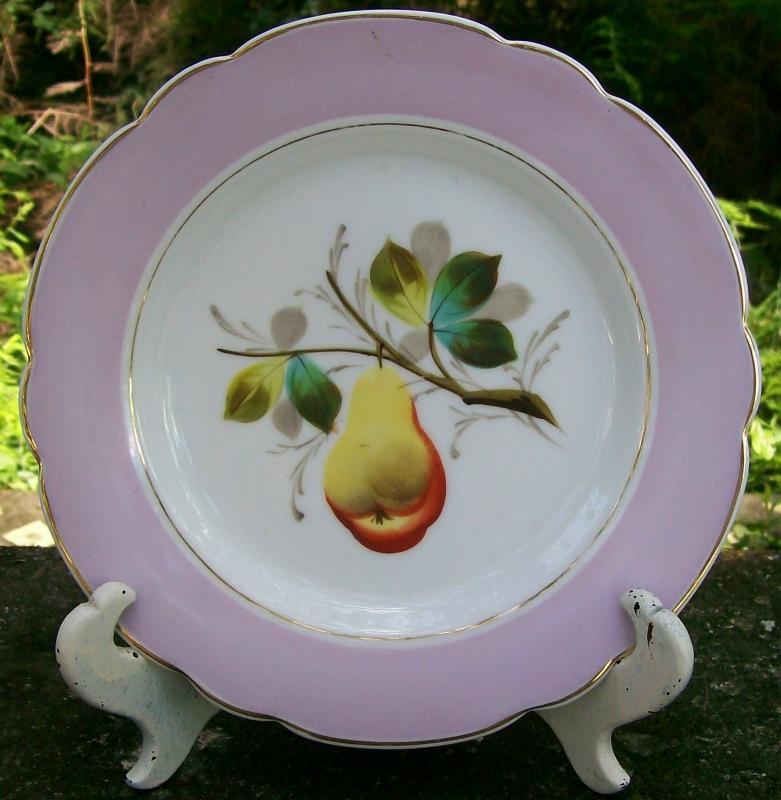 Limoges Porcelain Fruit Plate Ca. 1880 Hand-Painted Pear