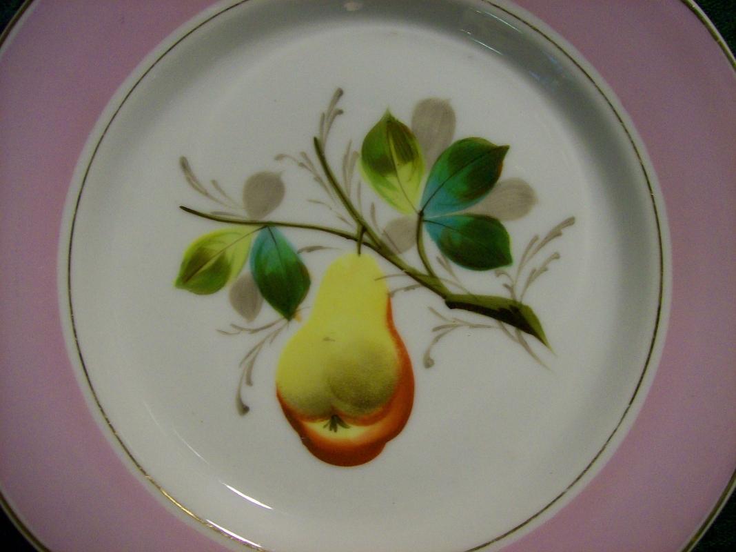 Limoges Porcelain Fruit Plate Ca. 1880 Hand-Painted Pear