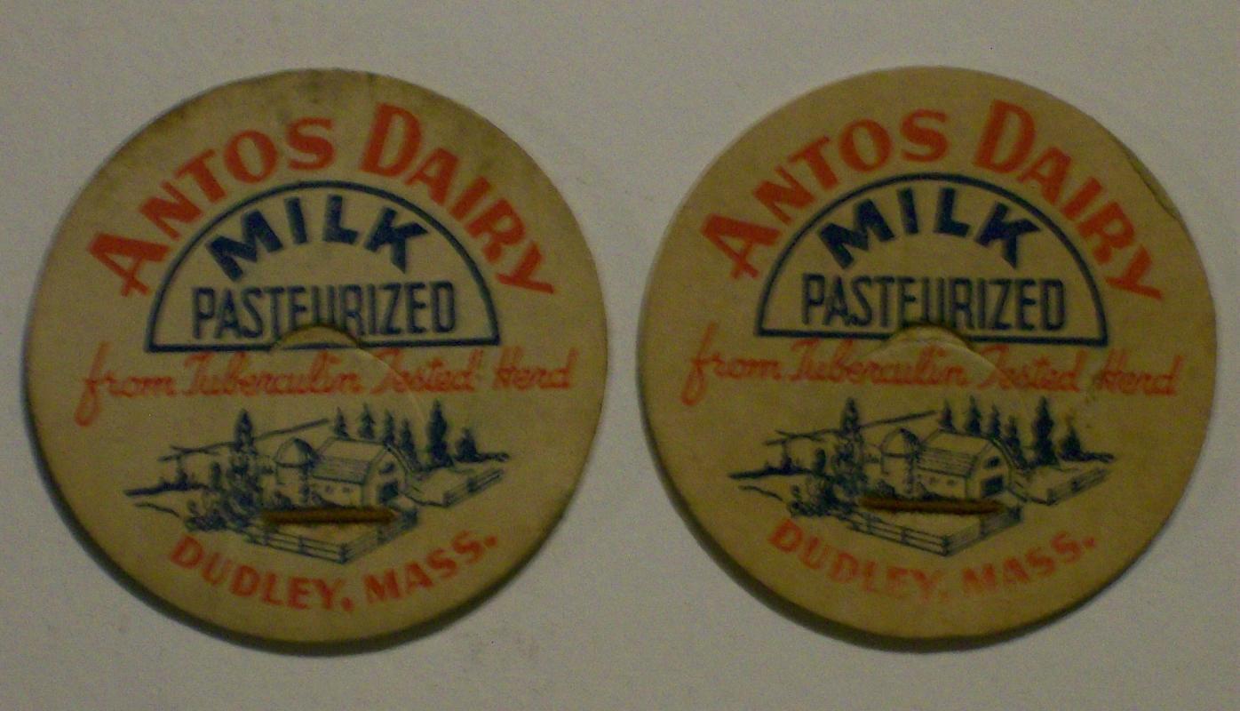 Dairy Milk Caps: Antos Dairy, Dudley, Massachusetts