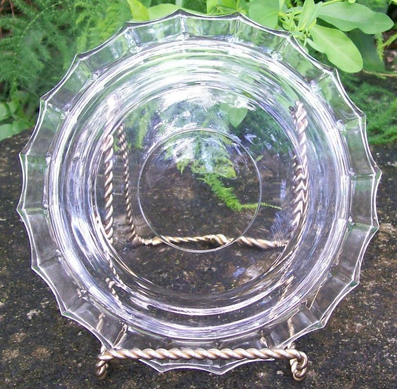 Jeannette Glass Line #100 Clear Punch Bowl Base 1950's