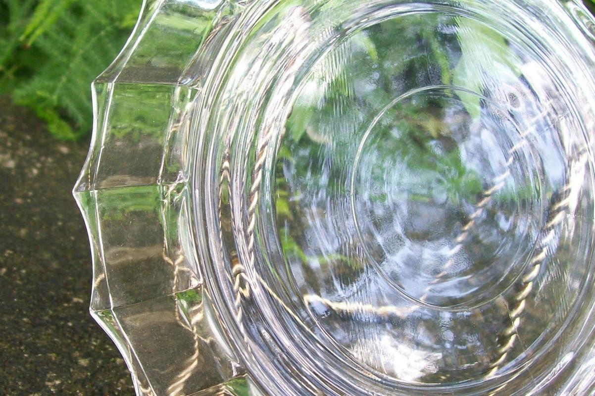 Jeannette Glass Line #100 Clear Punch Bowl Base 1950's