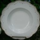 Grindley China Ceramic Soup Bowl Set England Ca. 1920's White/Gold