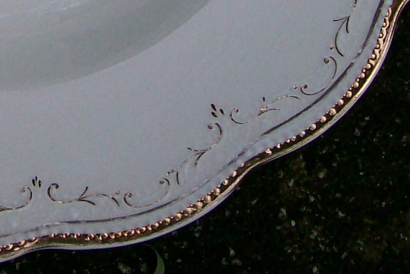 Grindley China Ceramic Soup Bowl Set England Ca. 1920's White/Gold