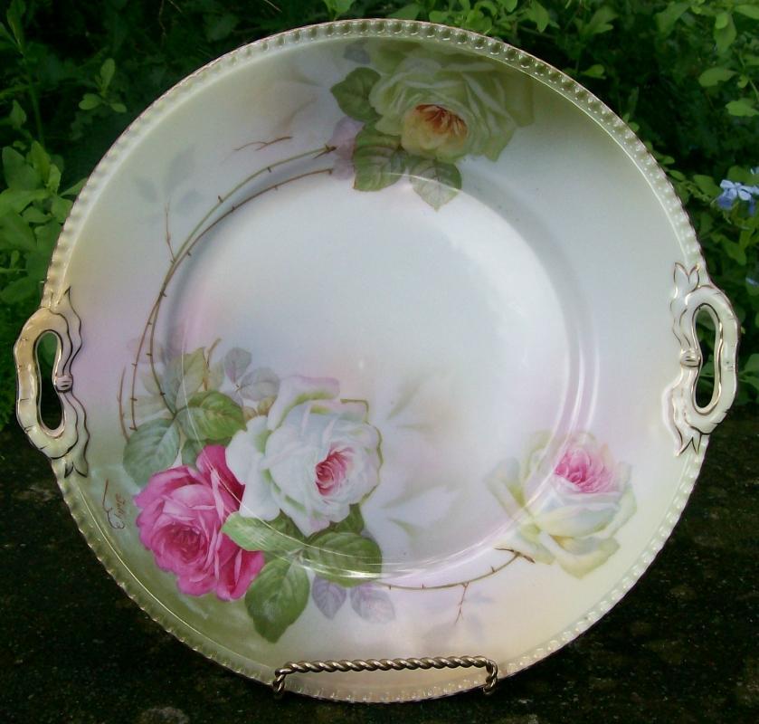 Schwarzburg / Rudolstadt Ceramic Cake Plate with Roses