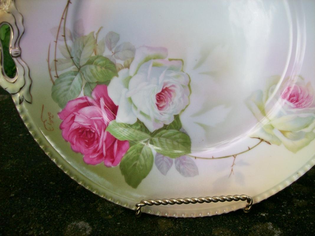 Schwarzburg / Rudolstadt Ceramic Cake Plate with Roses