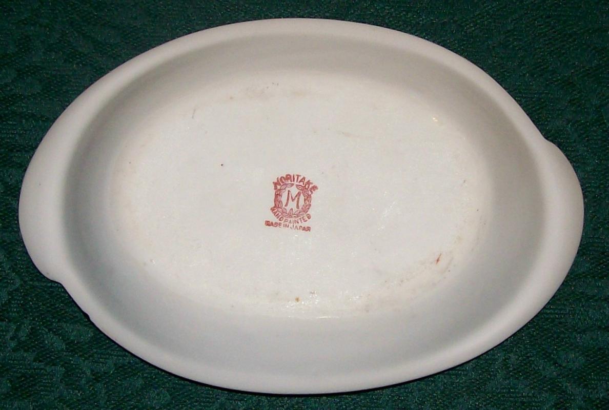 Noritake Landscape-pattern Oval Ceramic Dish Orange Scenic