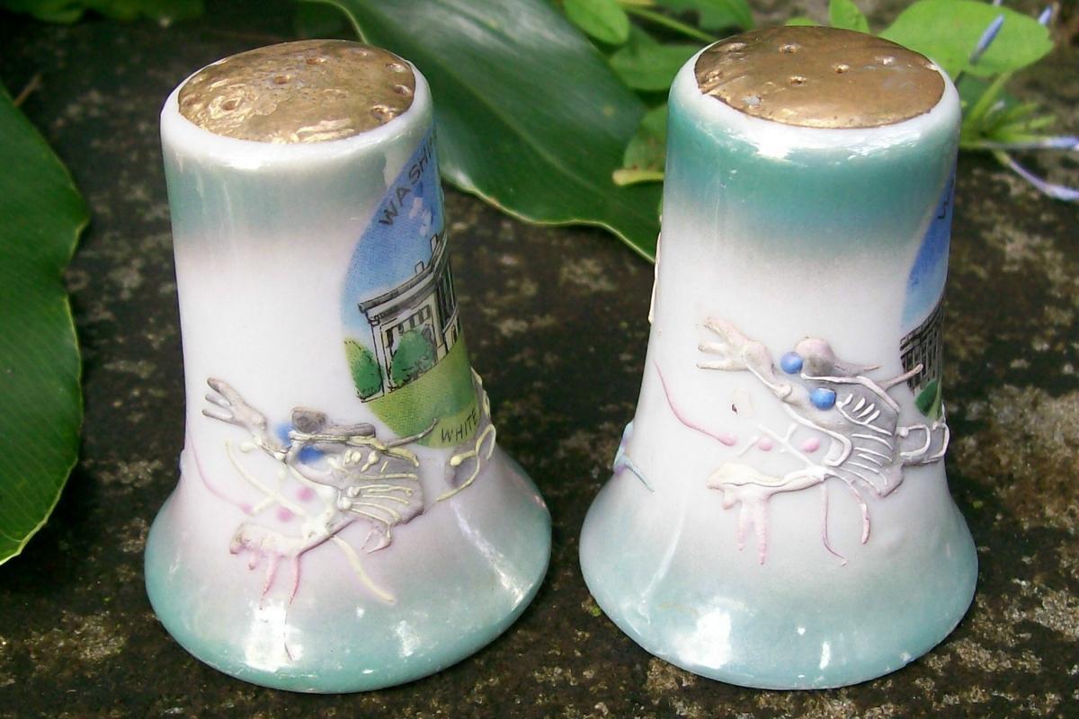 Dragonware Ceramic Salt & Pepper Shakers Souvenir of Washington D.C.