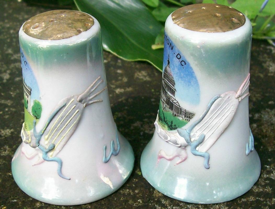 Dragonware Ceramic Salt & Pepper Shakers Souvenir of Washington D.C.