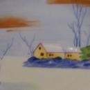 Nagoya Seito Sho Nippon Plate Pair Hand-Painted Snow Scene 6.5