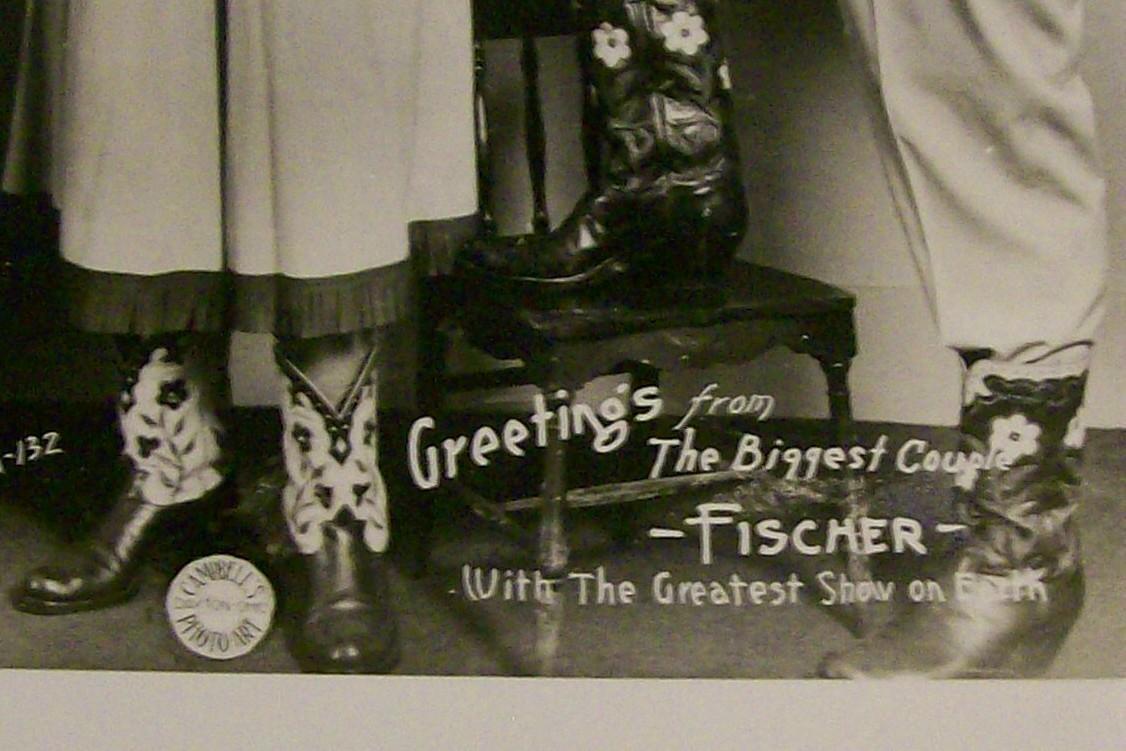 Circus Freak Postcard Fischers The Biggest Couple Late 30's-48 Black & White Photo